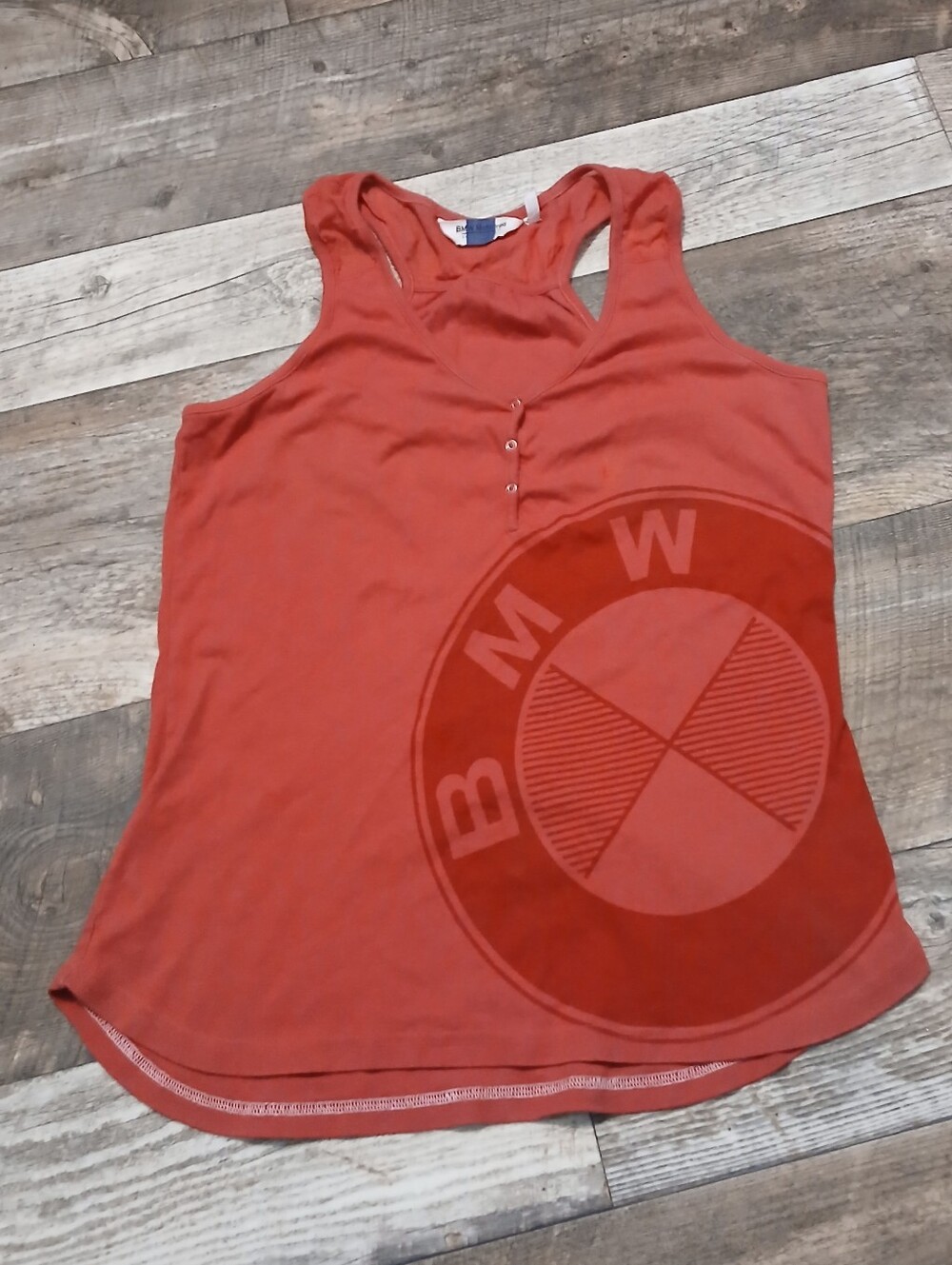 BMW Women's Rust Racerback Tank with Button Placket